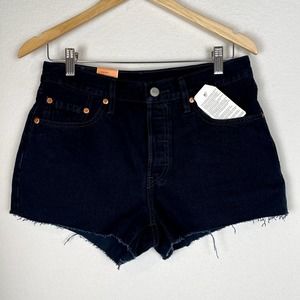 Levi's 501 Dark Navy Blue‎ Denim Cut off Shorts